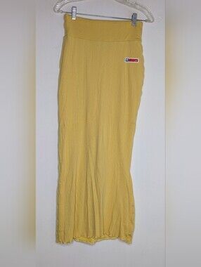 Omighty Y2K Pointelle Maxi Skirt in Yellow